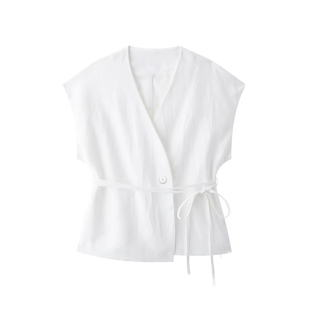 Soleia Lace-Trim Vest