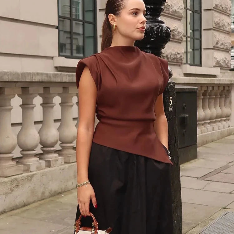 Kaia Asymmetric Zip Top